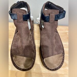 NAOT Verbena Brown Leather Cutout Sandals